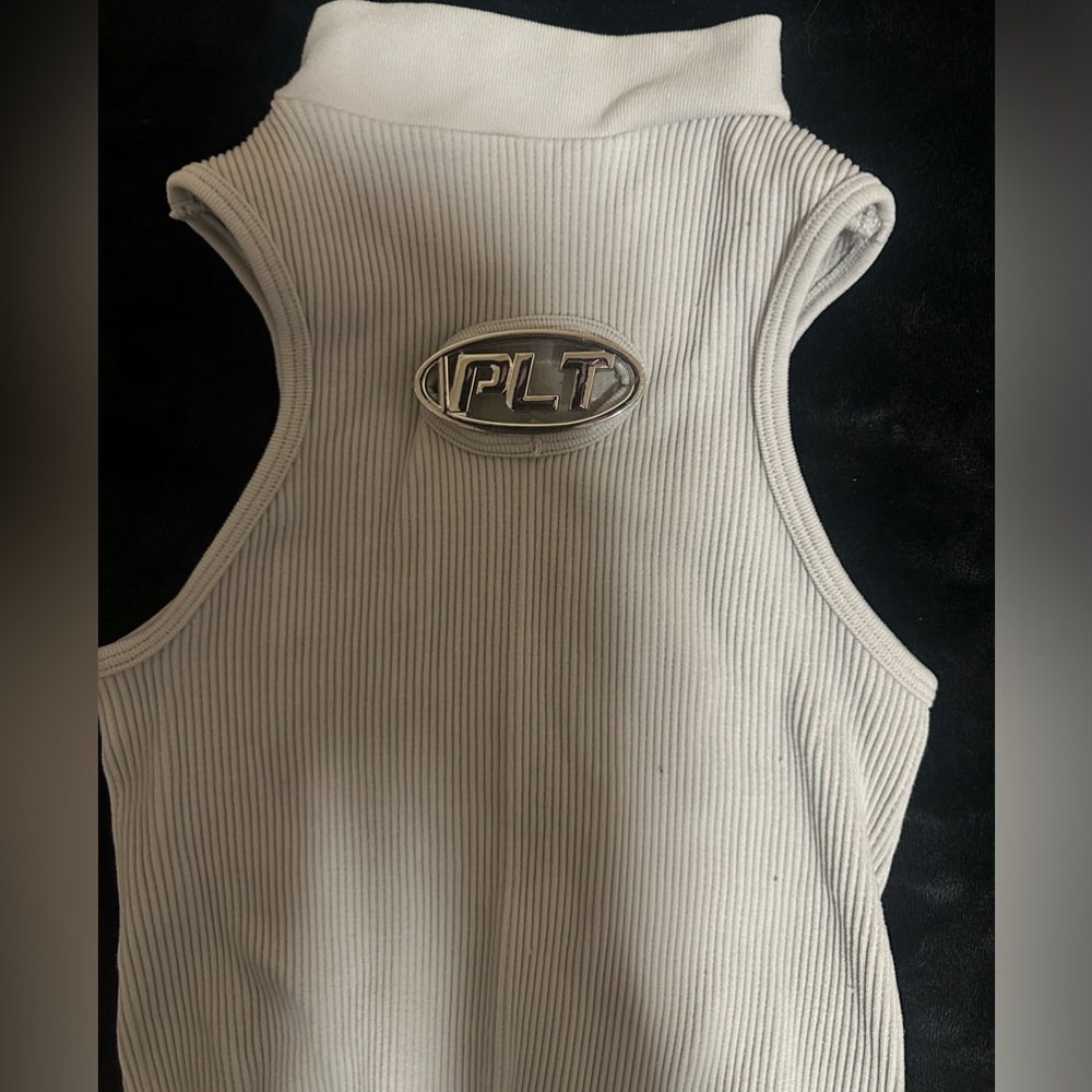 grey detail high neck bodysuit
